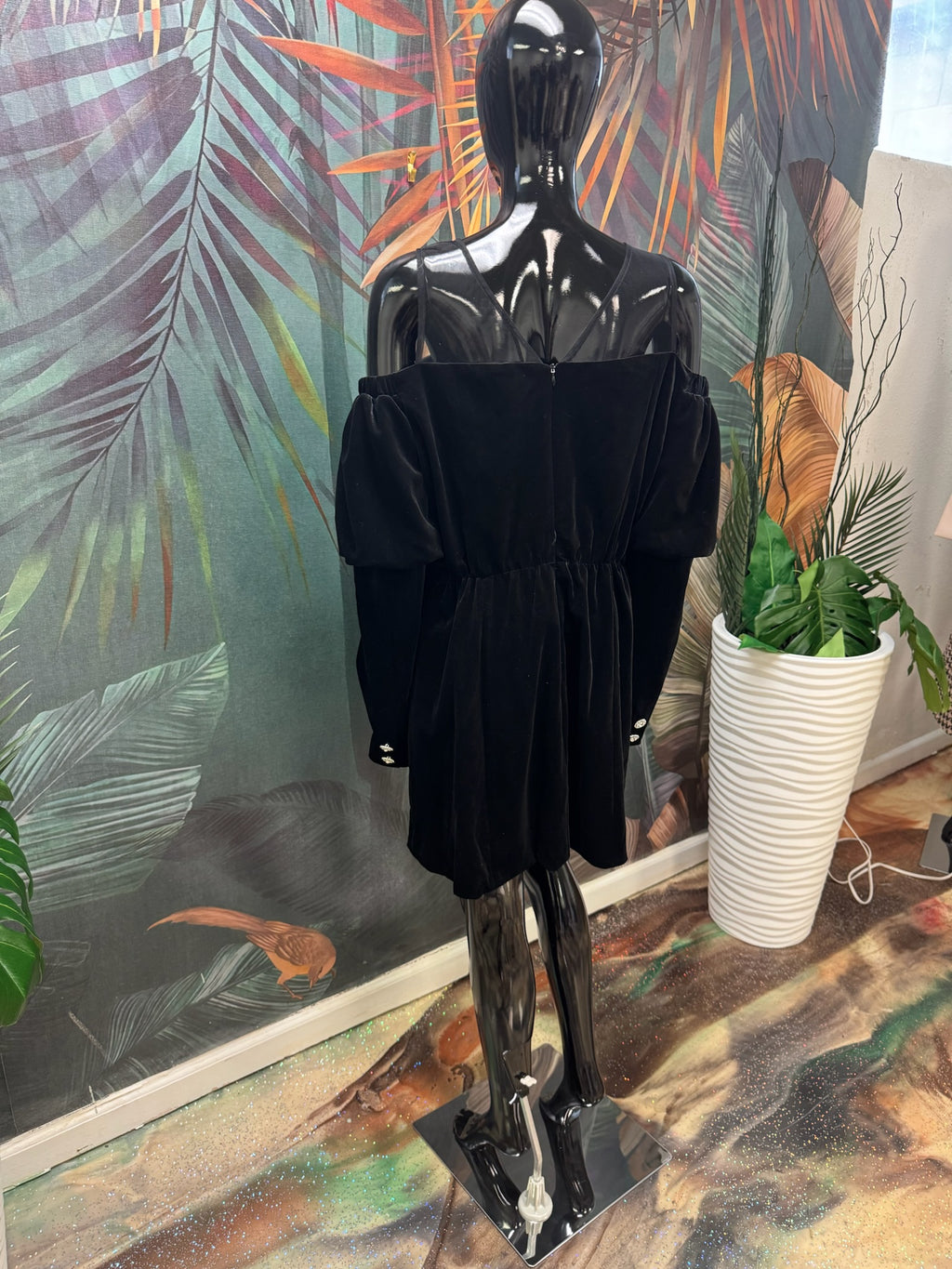 Mesh Shoulder Dress