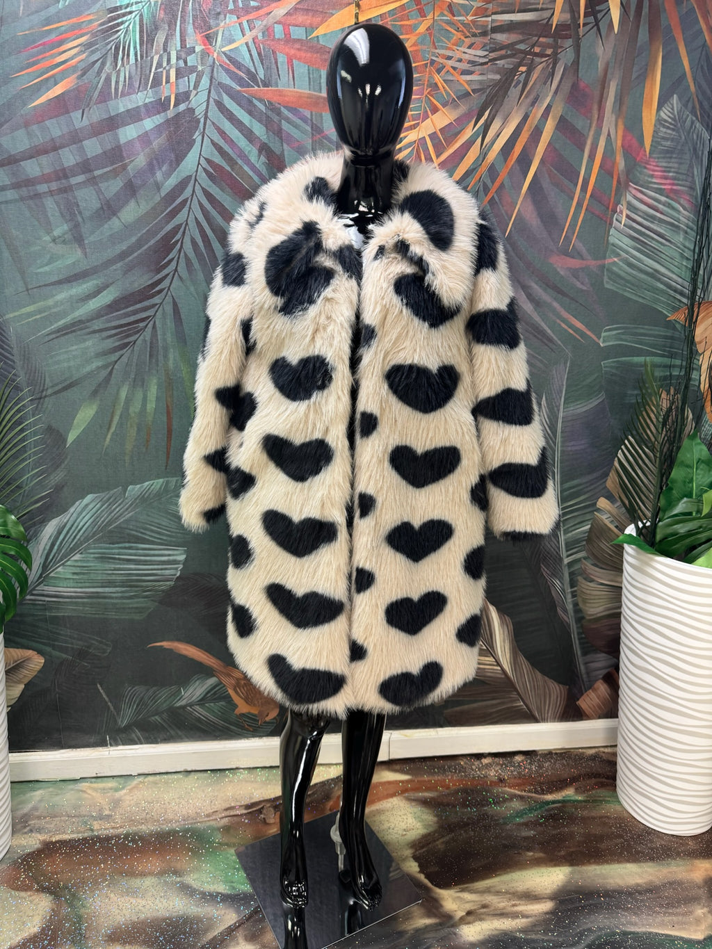 Plush Heart Faux Fur