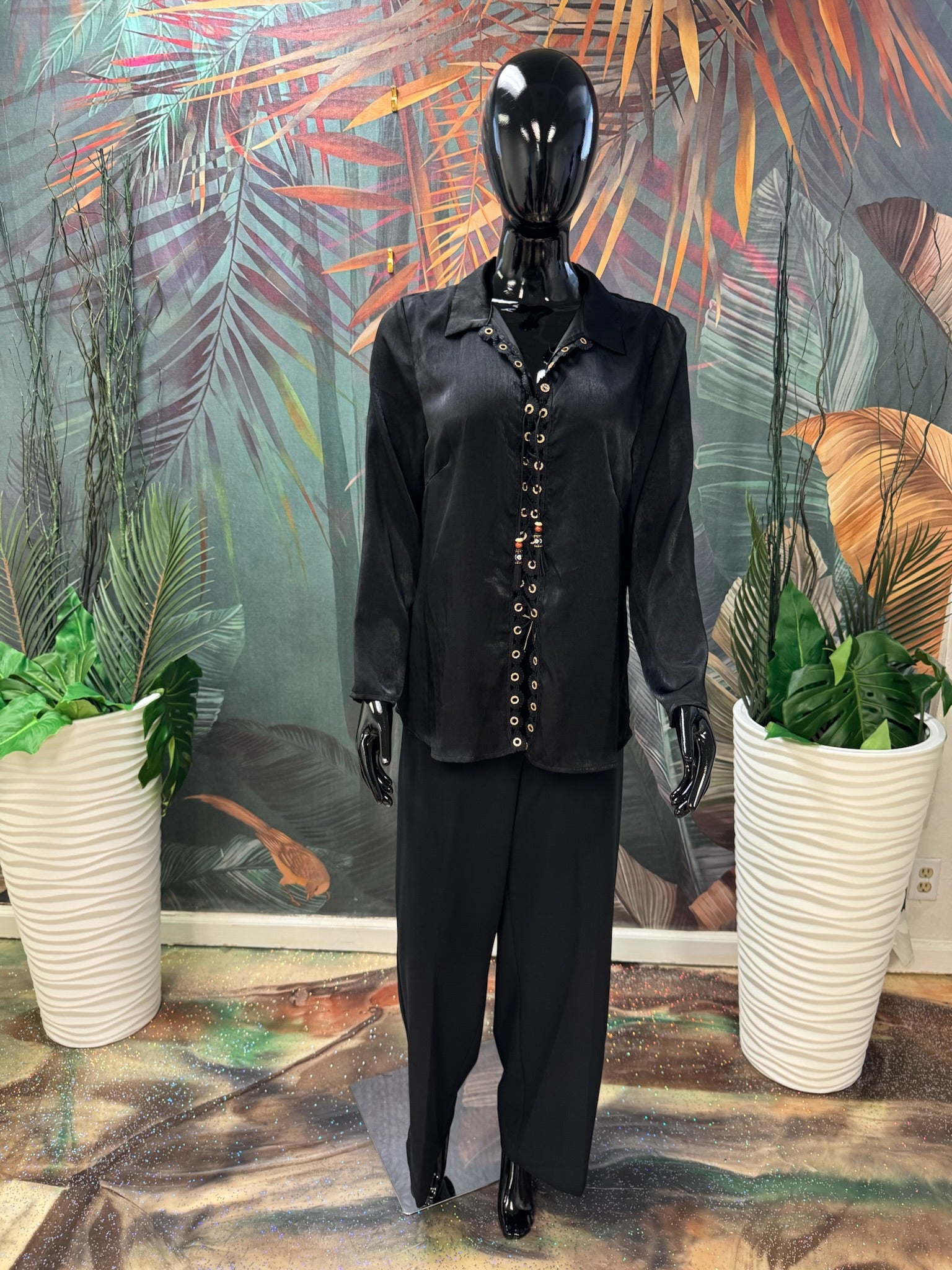 Lace-Up Blouse