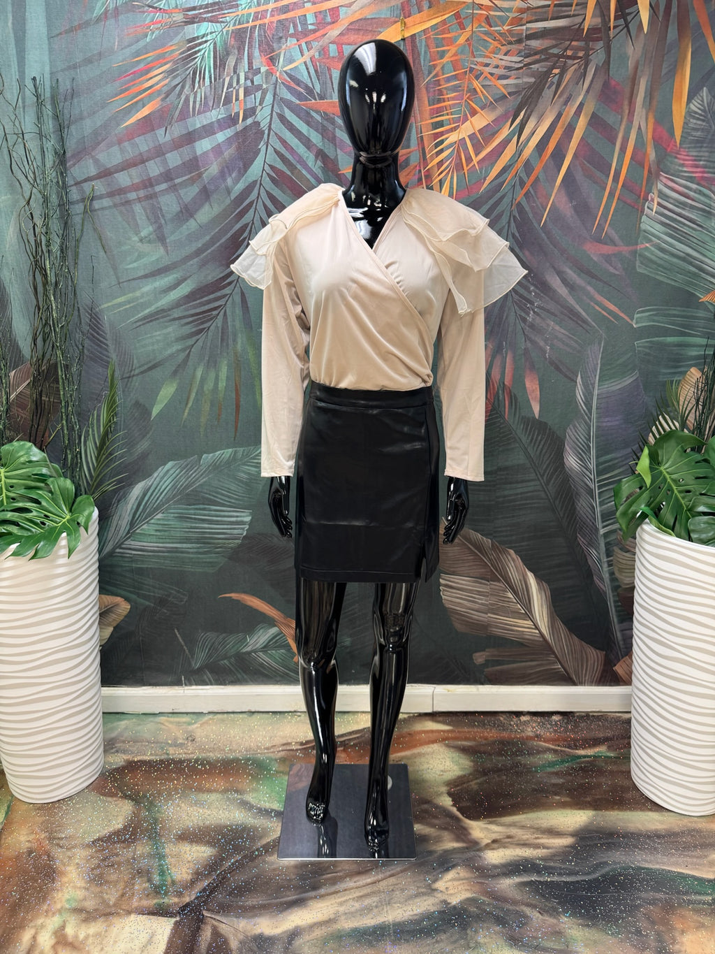 Bodysuit w/Organza Sleeve