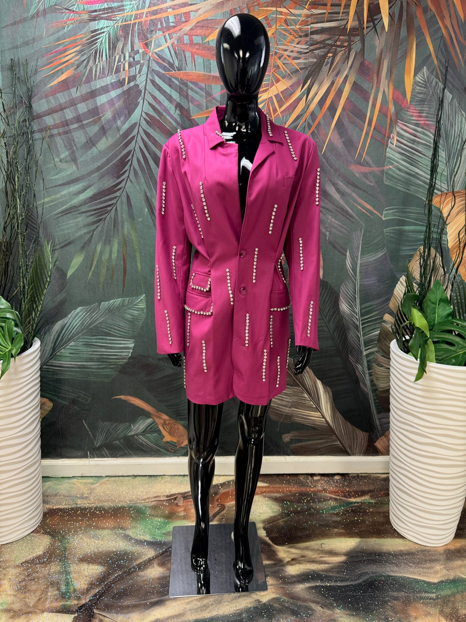 Pink Coat Dress Bling