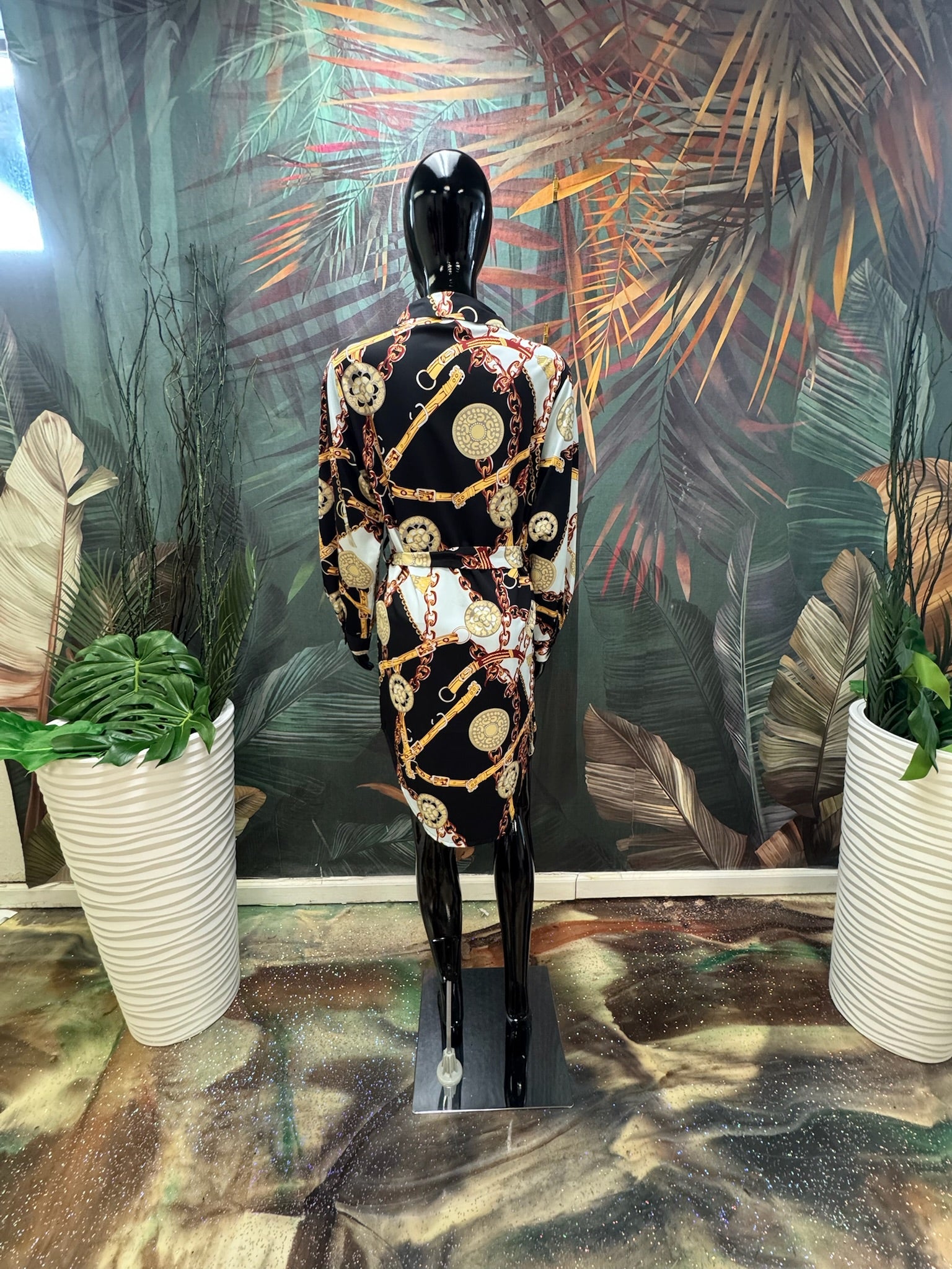 Black/Gold Shirt Dress