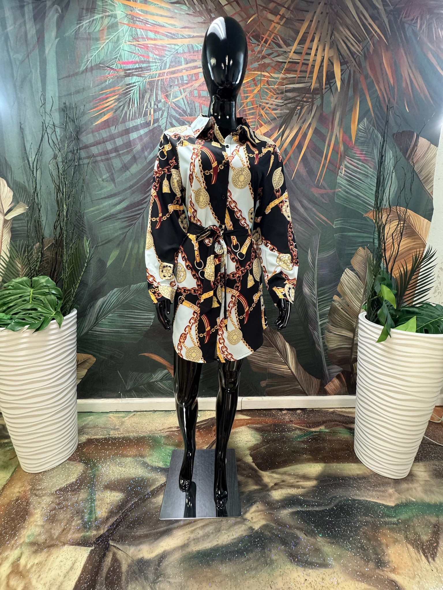 Black/Gold Shirt Dress