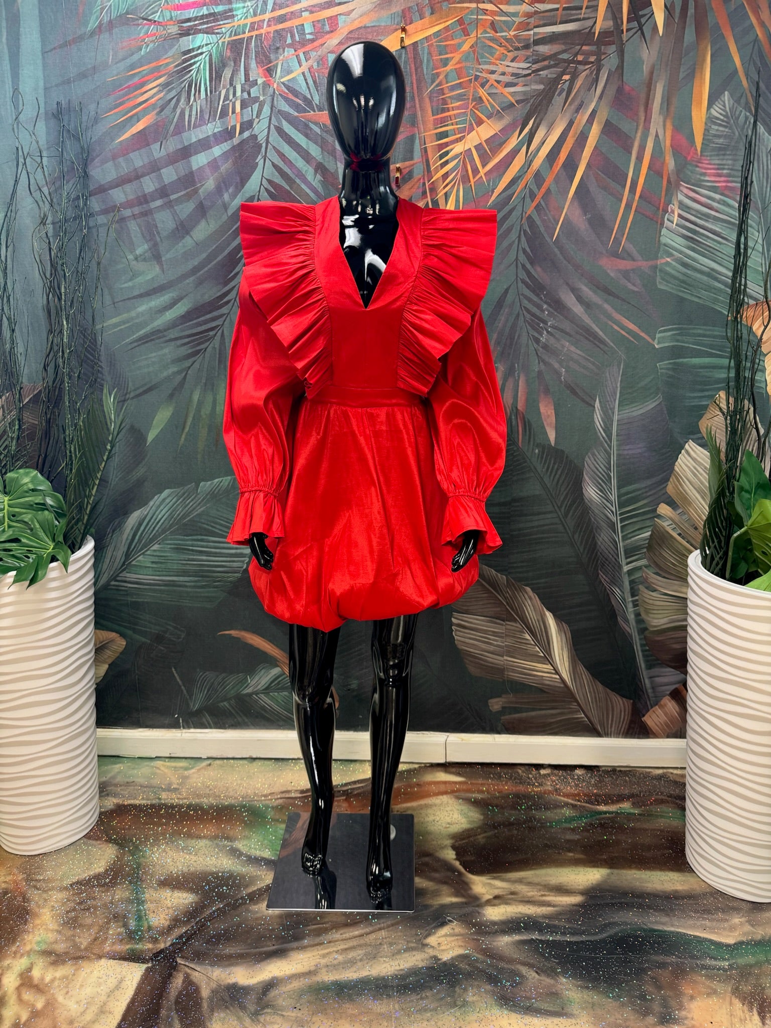 Red Ruffle Dress