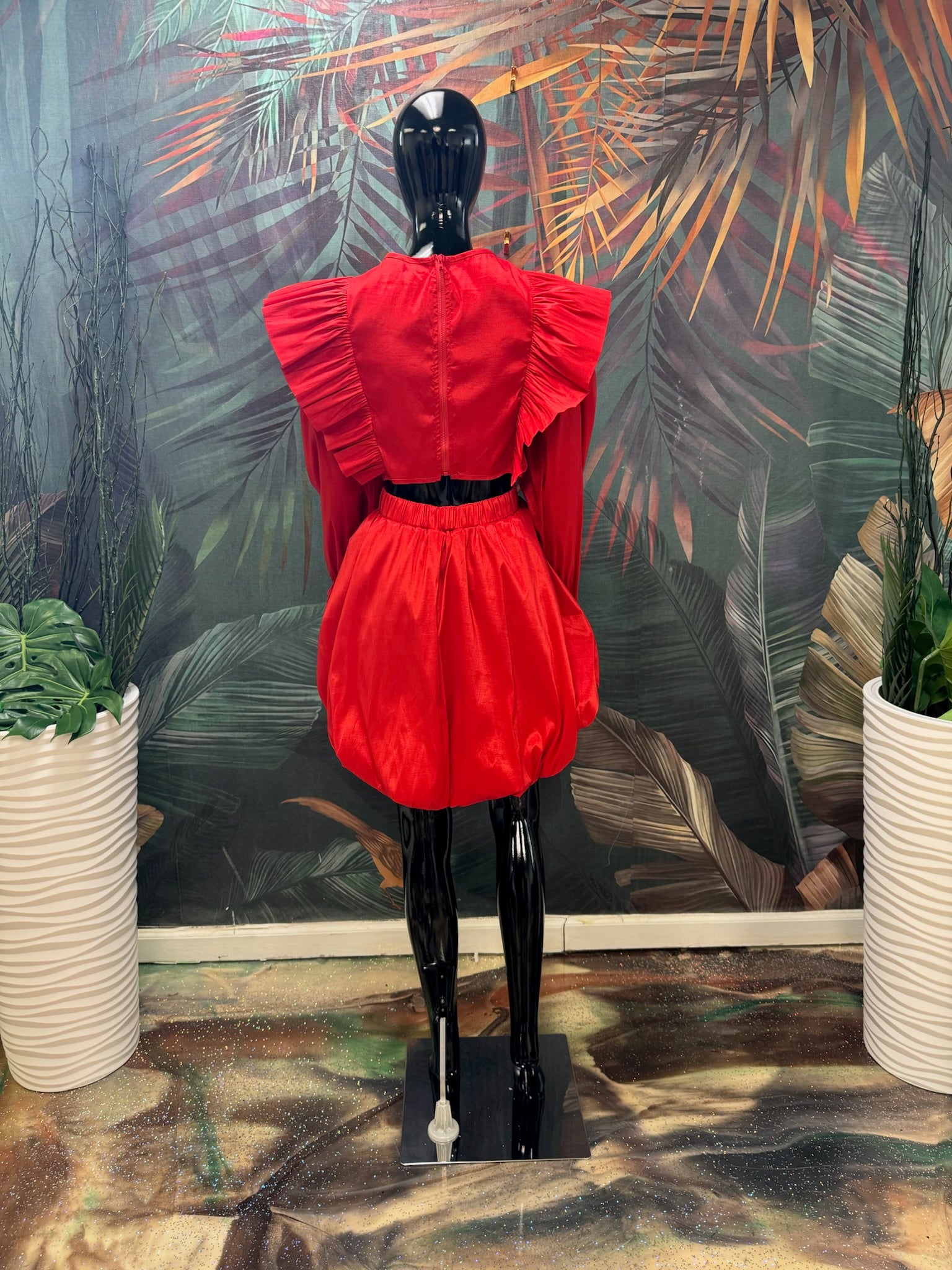 Red Ruffle Dress