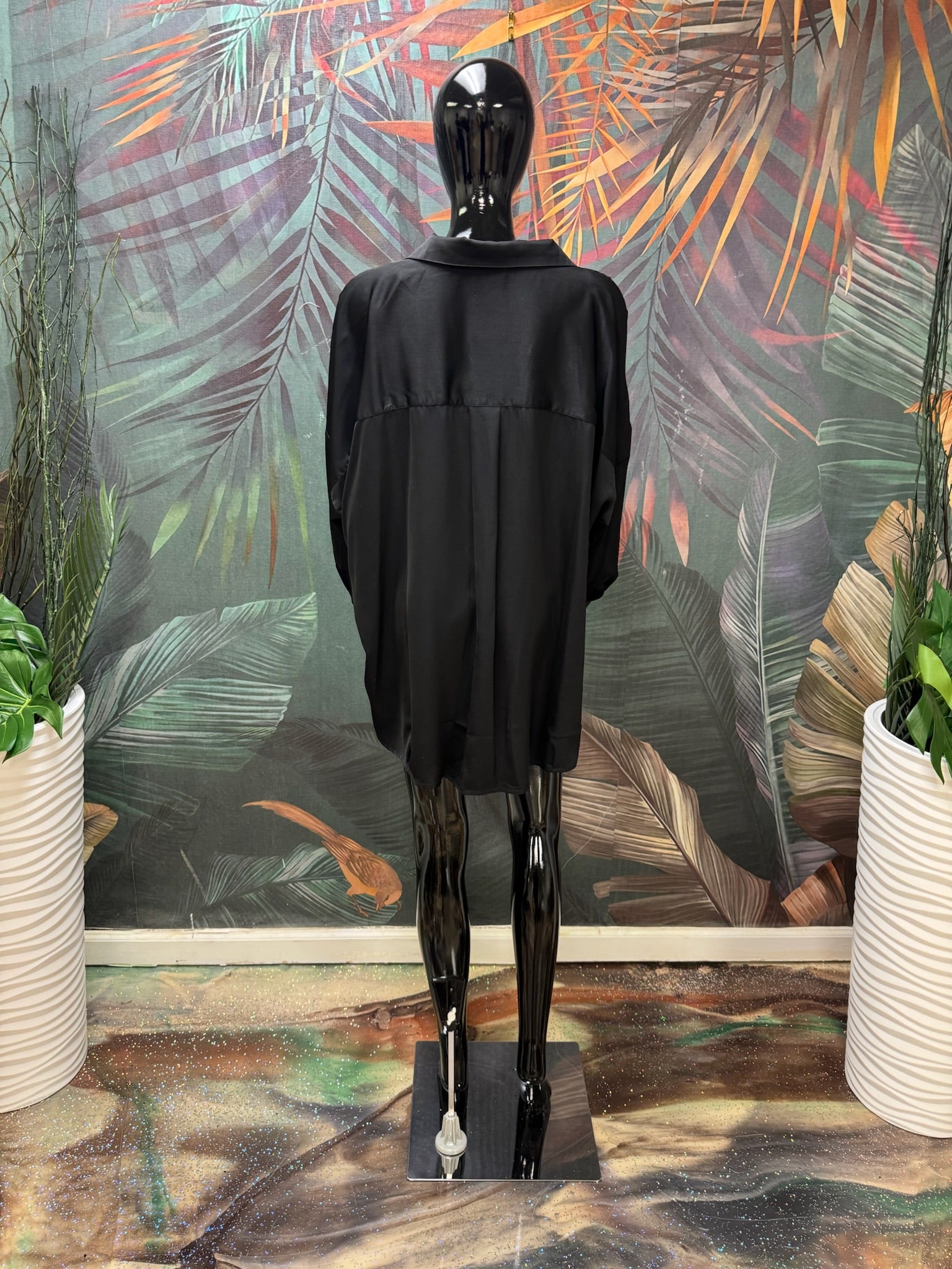 Black Poplin Top
