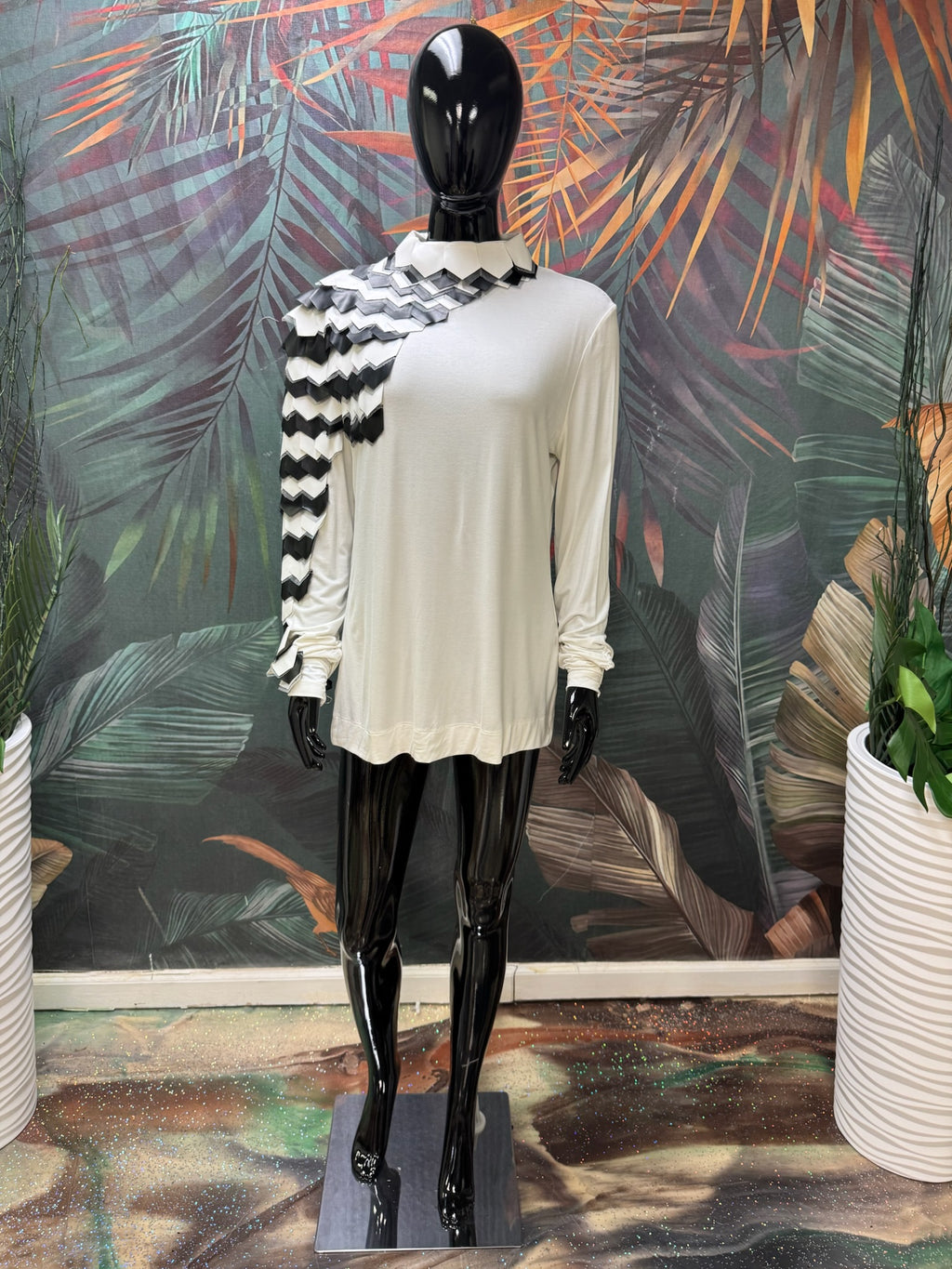 Faux Leather Sleeve Dress