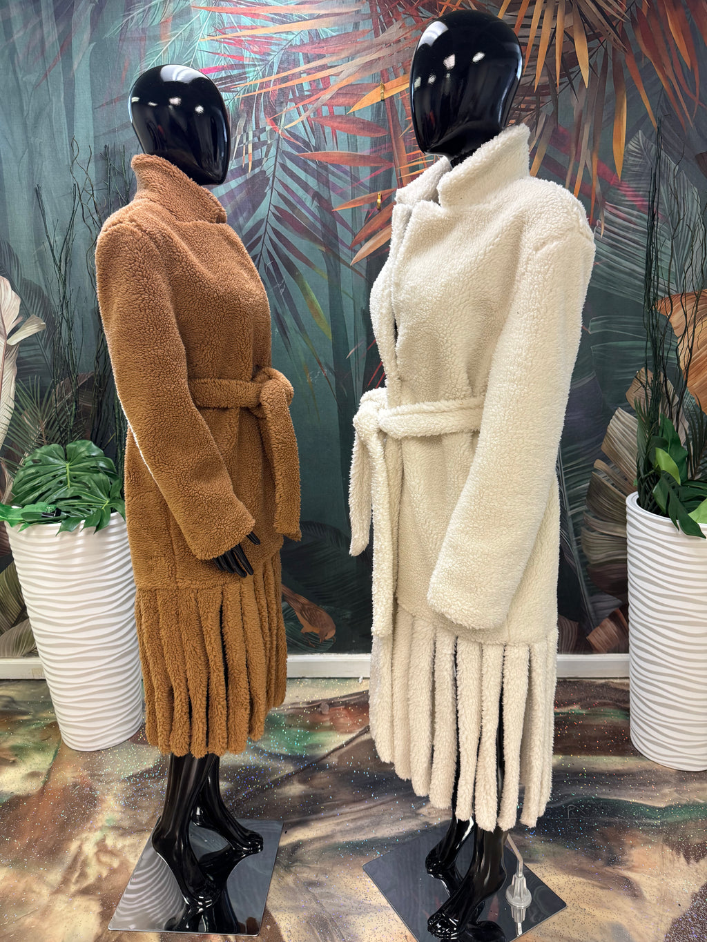 Plush Fringe Coat