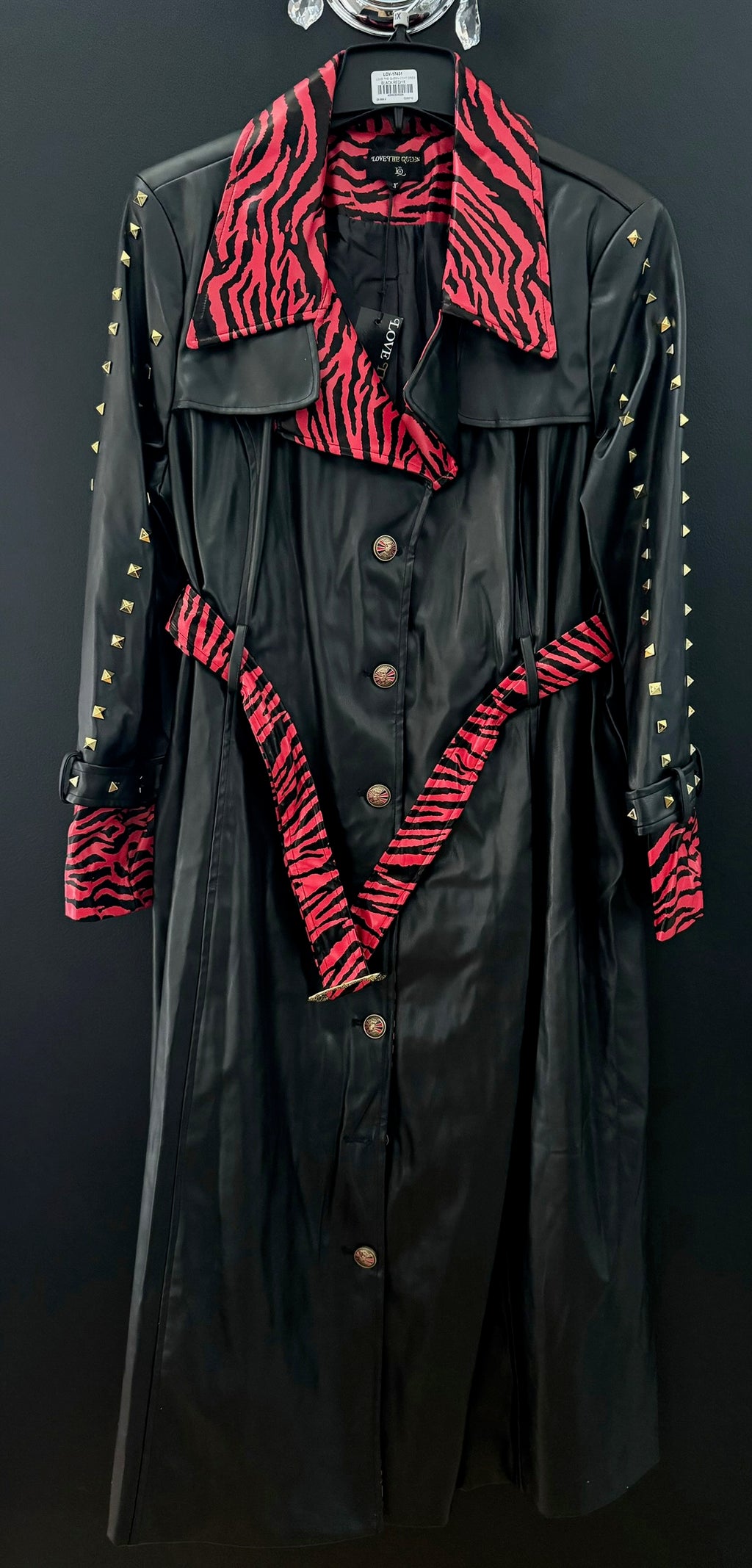 Red/Black Pleather Coat