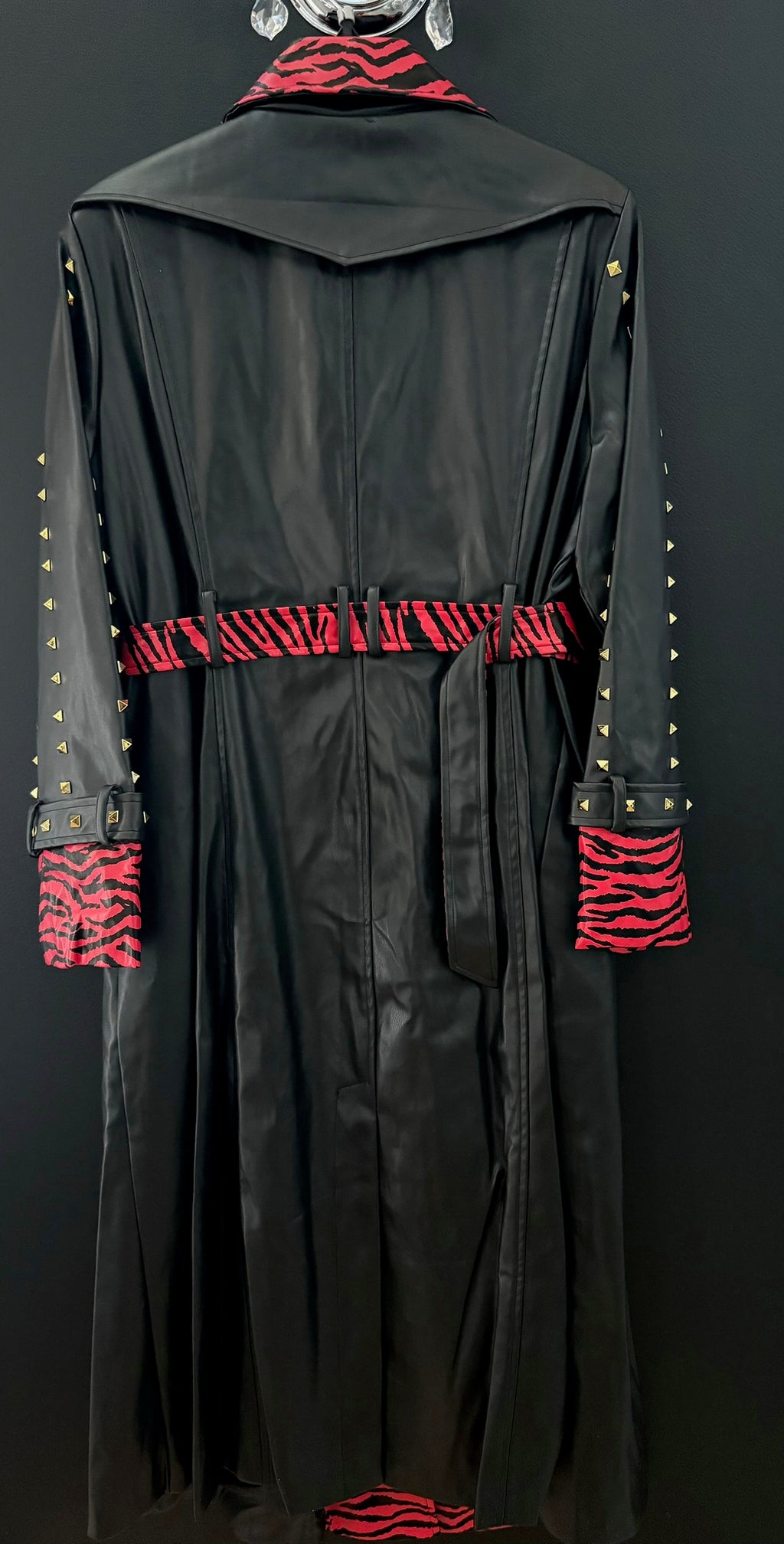 Red/Black Pleather Coat